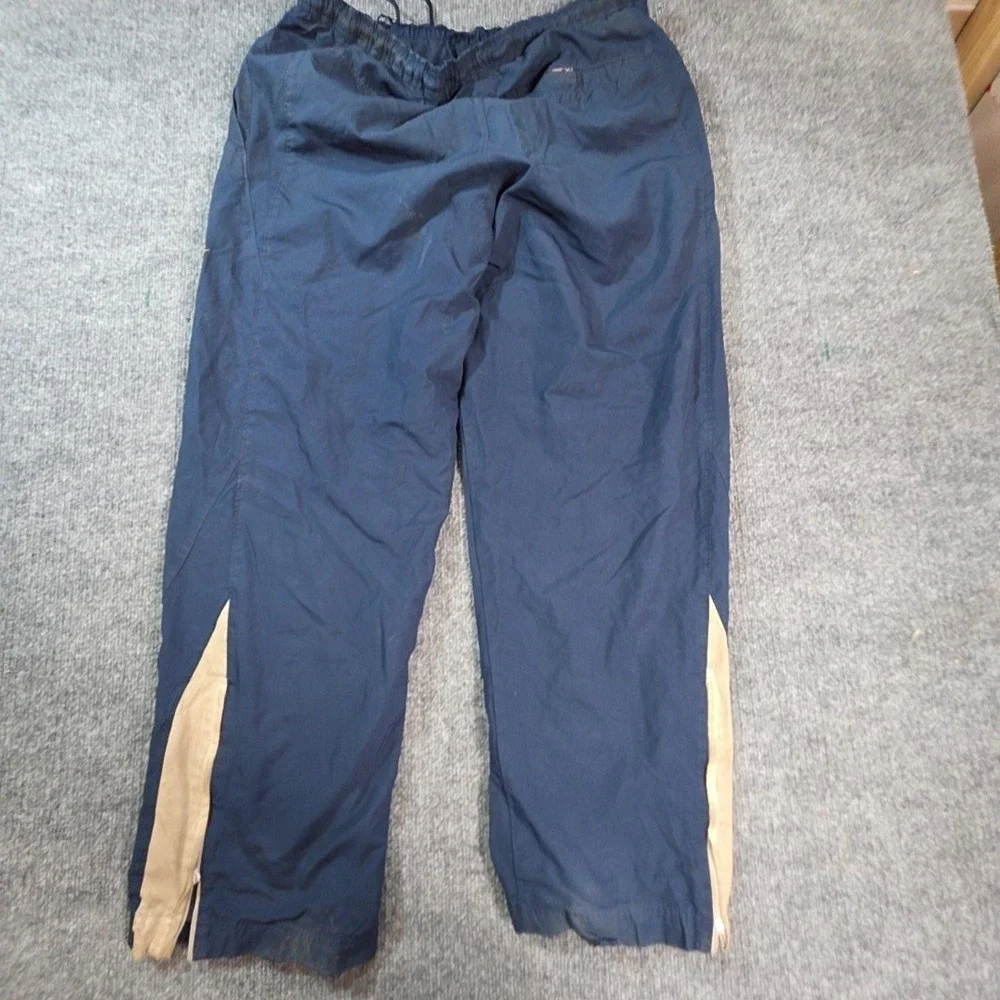 Nike Track Pants Mens Medium Blue Lightweight Side Stripe Elastic Waist Athletic